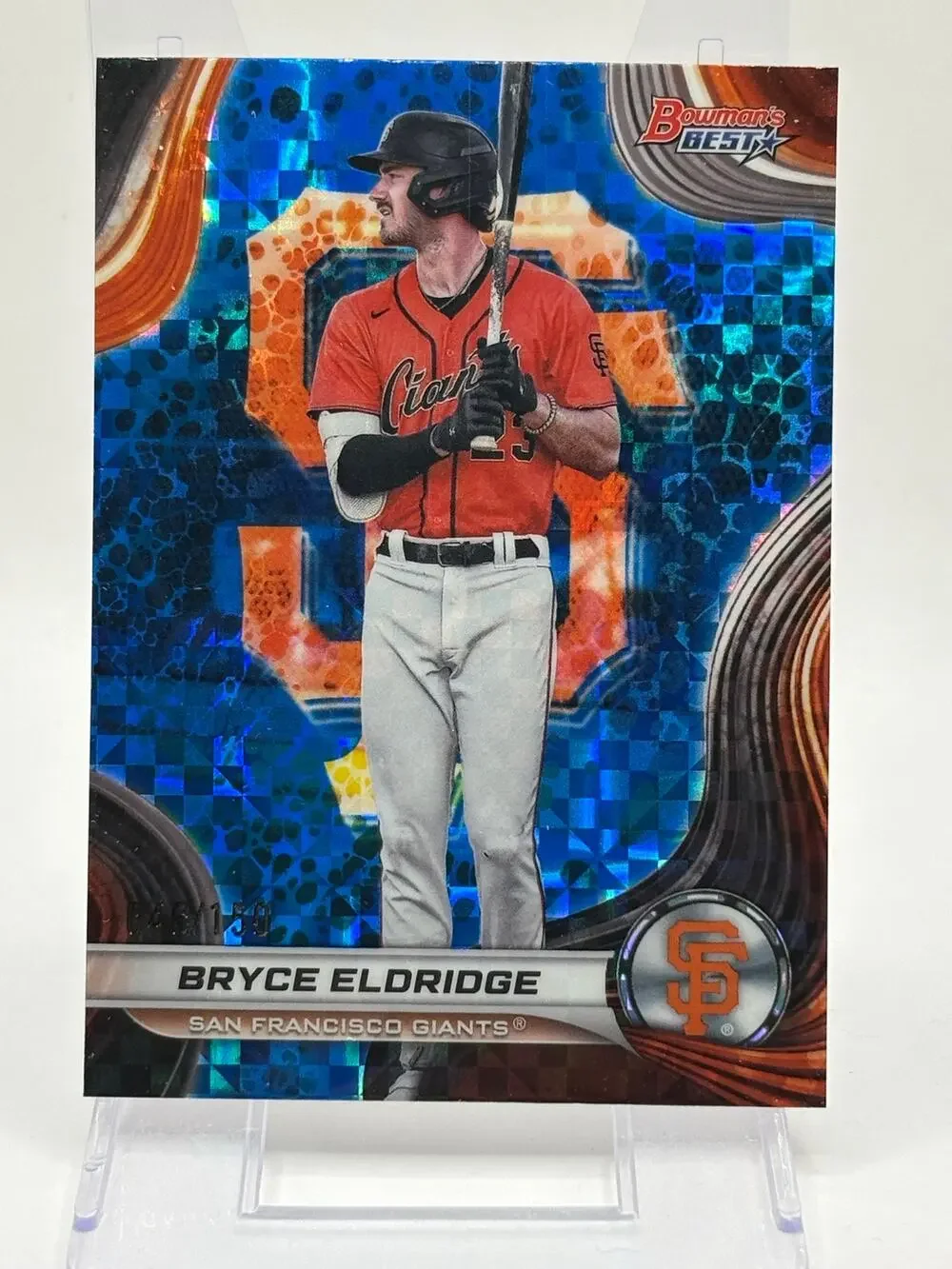 2024 Bowman's Best Bryce Eldridge Blue X-Fractor Refractor 46/150 SP Giants